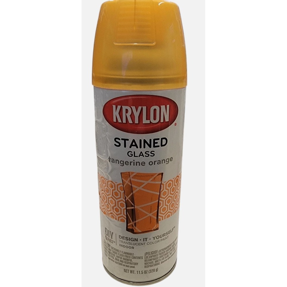 Krylon K09034000 Stained Glass Aerosol Paint 11.5 Ounces Tangerine Orange NEW
